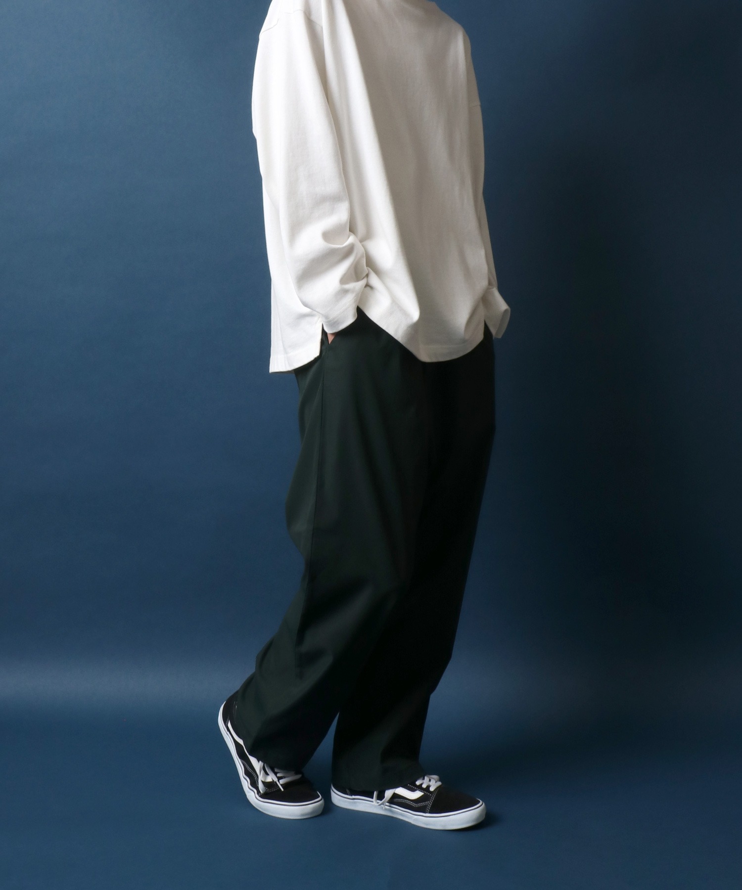 セール】【ANPAS】Stretch Tuck Wide Chino Pants/ストレッチ タック