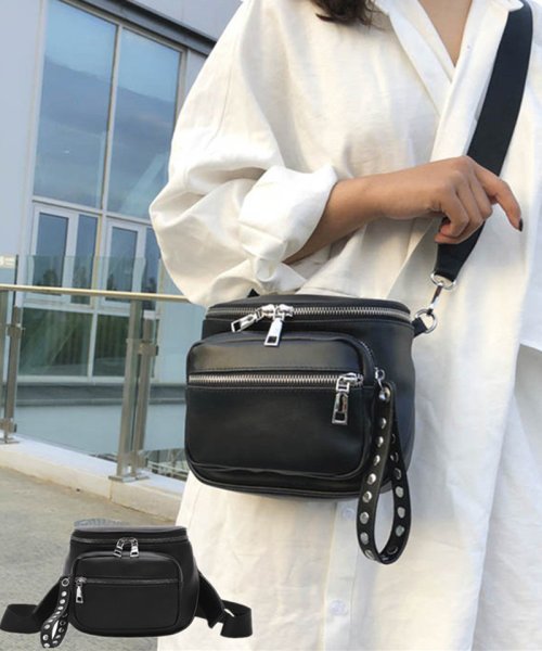 セール レディースバック ショルダーバッグ ミニ フアション お財布ポシェット 斜めがけ 軽量 大人 3way スタッズ黒 セイヘイショップ Seiheishop Magaseek