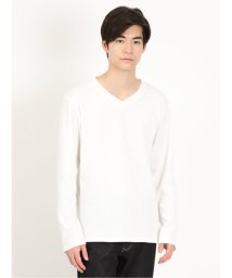 TAKA-Q/裏起毛 Vネック リブニットソー 長袖 メンズ Tシャツ カットソー カジュアル インナー ビジネス ギフト プレゼント/504992903