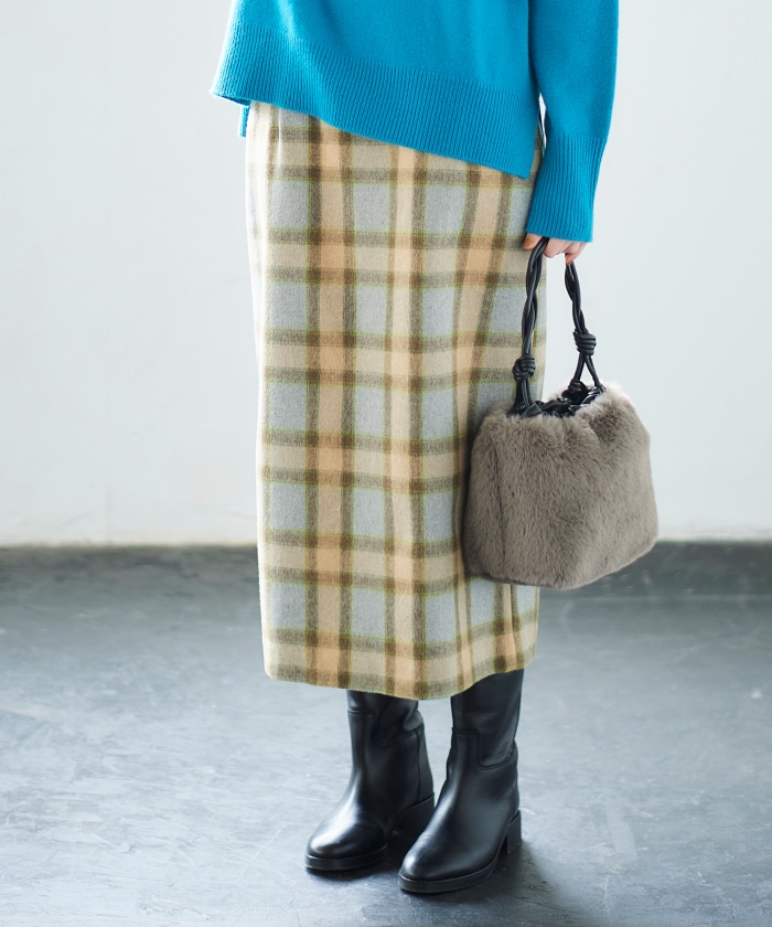 本日限定 le.coeur blanc ルクールブラン チェック柄 ストレートパンツ