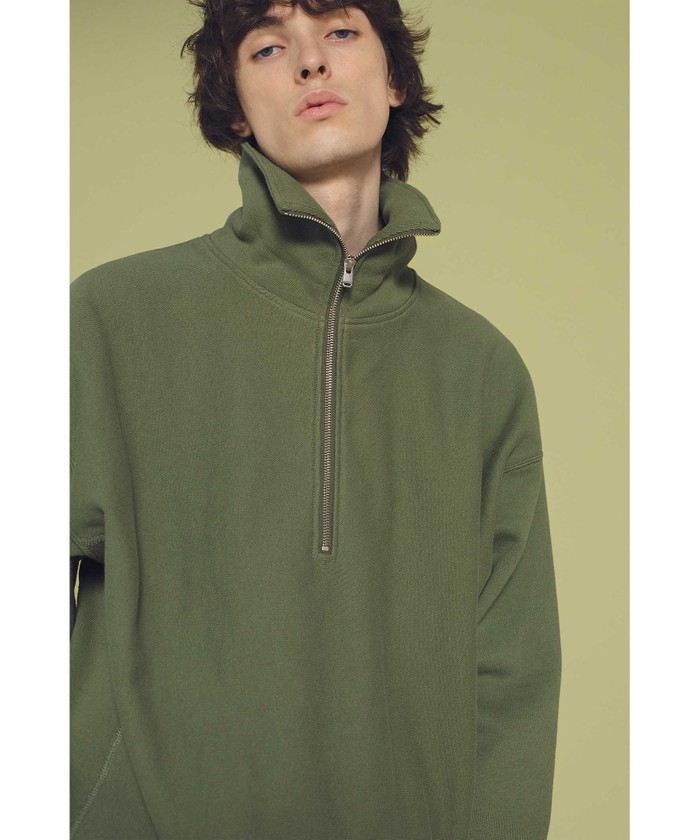 Champion × monkey time> REVERSE WEAVE HALF ZIP PULL OVER 公式クーポン monkey フェイクレザーコート time ステンカラーコート