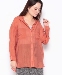 NICE CLAUP OUTLET(ナイスクラップ　アウトレット)/【natural couture】ダブルポケットシアーシャツ/オレンジ