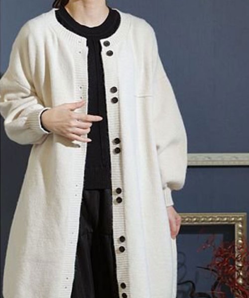 ふんわり袖が可愛いロングカーディガン サワアラモード Sawa A La Mode Magaseek