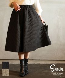 Sawa a la mode(サワアラモード)/お洒落の新定番キルティングスカー/ブラック