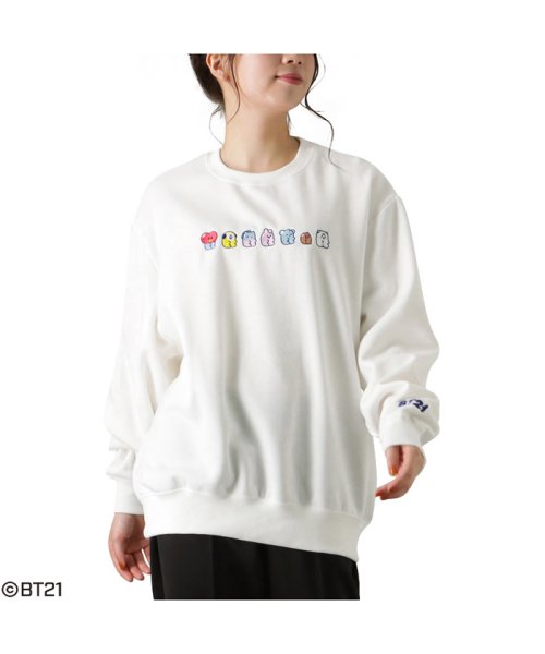 MAC HOUSE(women)(マックハウス（レディース）)/【アクリルチャーム付き】BT21 アソートトレーナー 2483－8945/ホワイトB