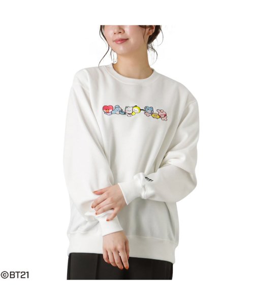 MAC HOUSE(women)(マックハウス（レディース）)/【アクリルチャーム付き】BT21 minini アソートトレーナー 2483－8946/ホワイトB