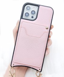 Lace Ladies(レースレディース)/ストラップミラーカードホルダー多機能PUレザーiPhoneケース/ピンク