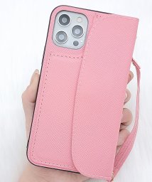 Lace Ladies(レースレディース)/ストラップポケット付PUレザーiPhoneケース/ピンク