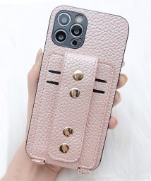 Lace Ladies(レースレディース)/ストラップ＆カードホルダー付 PUレザーiPhoneケース/ピンク