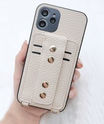 Lace Ladies(レースレディース)/ストラップ＆カードホルダー付 PUレザーiPhoneケース/アイボリー