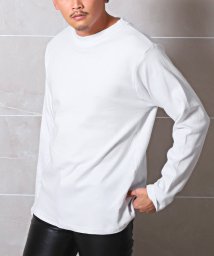 LUXSTYLE(ラグスタイル)/スムースモックネックロンT/ロンT メンズ 長袖Tシャツ モックネック 無地 スムース/ホワイト