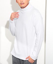 LUXSTYLE(ラグスタイル)/スムスタートルネックロンT/ロンT メンズ 長袖Tシャツ タートルネック スムース素材 無地/ホワイト