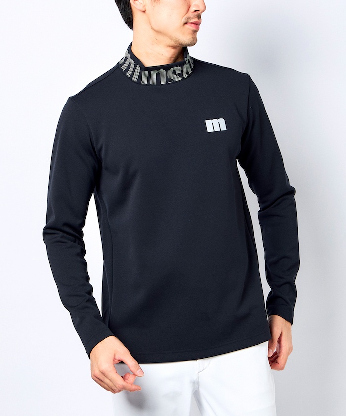 ENVOY/エンボイ』吸汗ストレッチ保温タックリバーシブル衿ロゴ