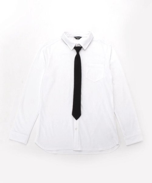 COMME CA ISM KIDS(コムサイズム（キッズ）)/ネクタイ付き　長袖シャツ(140－160cm)/ホワイト