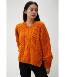 AZUL by moussy/CHENILLE CABLE V/N KNIT TOPS/504996806