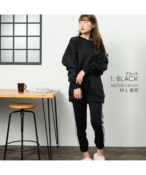 クララ ウィメン Clarah Women パジャマ 裏起毛 あったか ラインパンツ ルームウェア レディース 部屋着 秋 冬 暖かい Magaseek