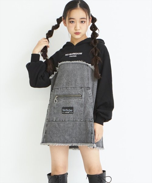 デニム切替フーディーワンピース アナップガール Anap Girl Magaseek