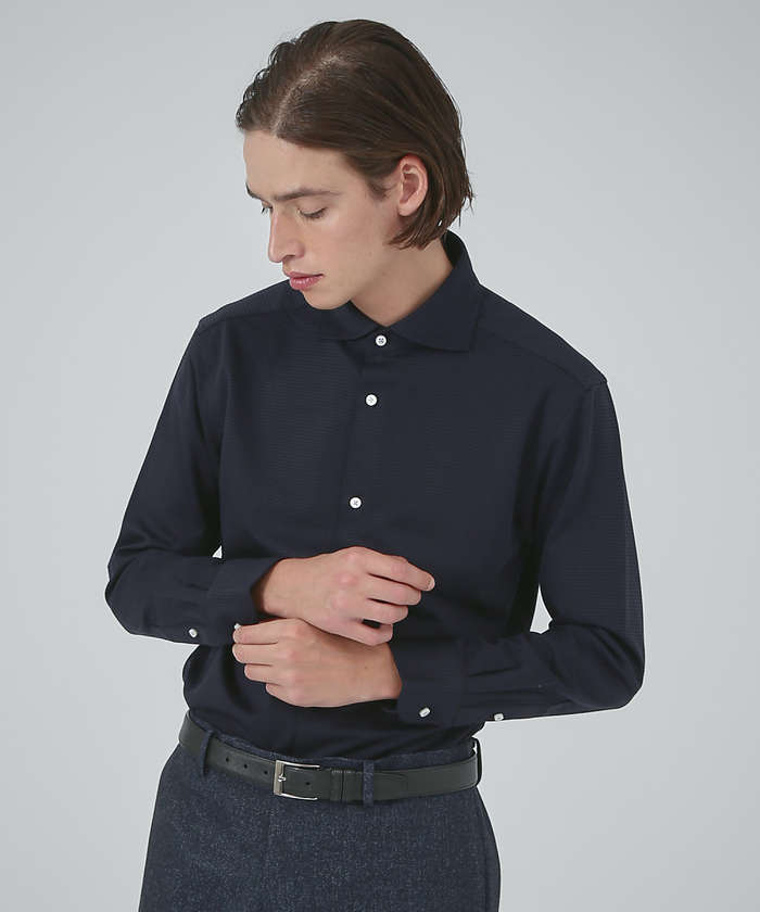 FLEX SHIRTS】36ゲージ コンパクトシルキー ギンガムチェックシャツ
