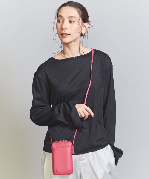 BEAUTY&YOUTH UNITED ARROWS(ビューティーアンドユース　ユナイテッドアローズ)/BY レザー ジップスリム ウォレットショルダー/PINK