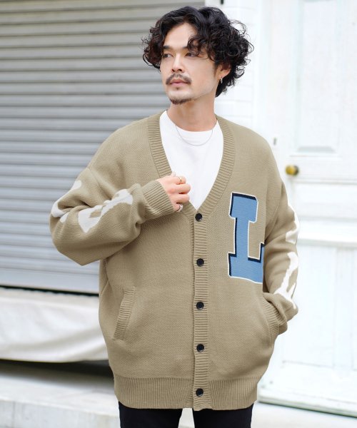 セール ボーンモチーフカーディガン カーディガン メンズ ニット トップス オフィス ビジネス 制服 スクール ジギーズショップ Jiggys Shop Magaseek