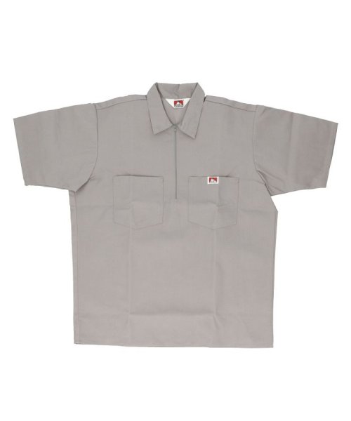 BACKYARD FAMILY(バックヤードファミリー)/BEN DAVIS ベンデイビス HalfZipper Short Sleeve Shirt Solid/グレー