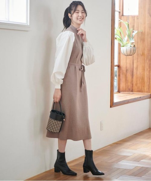 追加 布帛ドッキングロングニットワンピース フリーズマート Free S Mart Magaseek