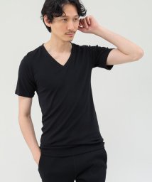 TAKEO KIKUCHI(タケオキクチ)/【MADE IN JAPAN】ベーシック半袖VネックTシャツ/ブラック（019）
