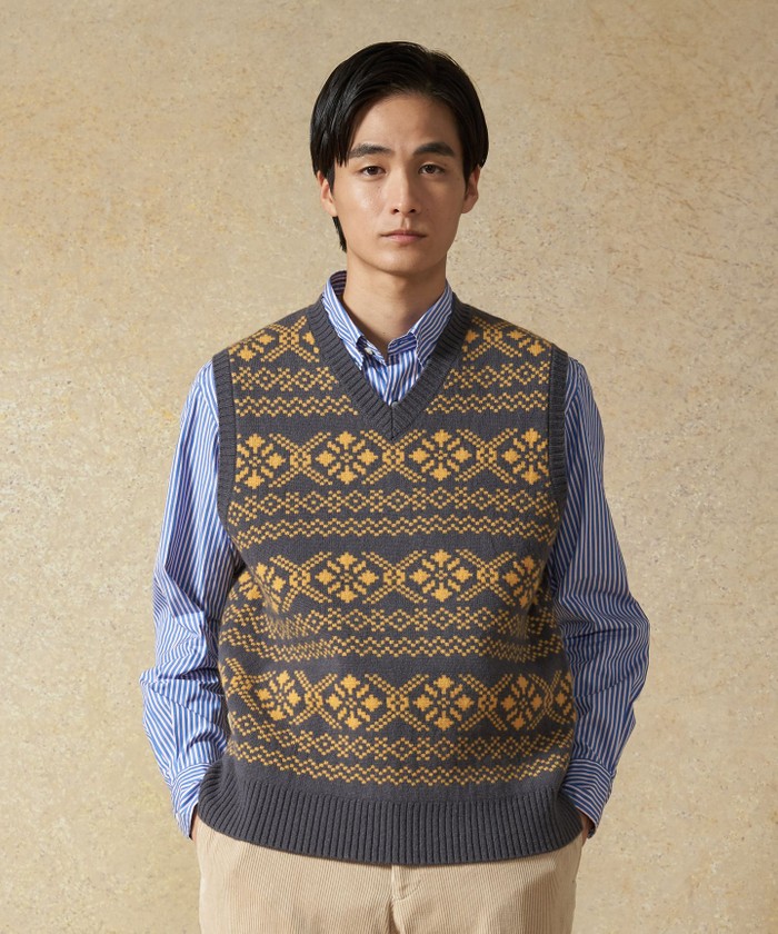 フェアアイルVネックベスト(505003299)|HANKYU MEN'S / 阪急メンズ フェアアイルVネックベスト(505003299)|HANKYU MEN'S / 阪急メンズ