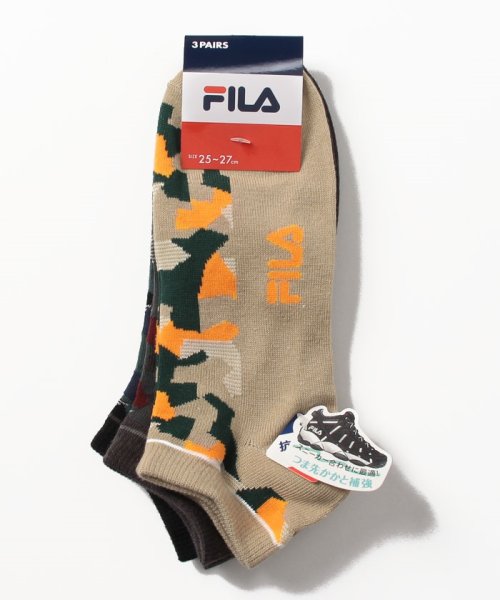 FILA socks Mens(フィラ　ソックス　メンズ)/カモフラ柄 アンクルソックス 3足組 メンズ/その他1