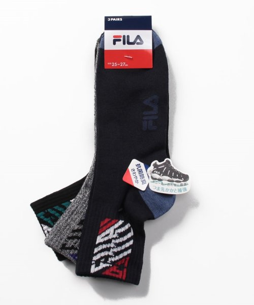 FILA socks Mens(フィラ　ソックス　メンズ)/デザインロゴ リブソックス 3足組 メンズ/その他1