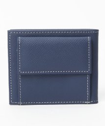 gino marina　luxe(ジーノマリーナリュクス)/牛本革薄型二つ折り財布/ネイビー