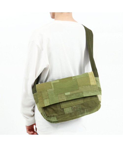 hobo(ホーボー)/ホーボー メッセンジャーバッグ hobo MESSENGER BAG UPCYCLED US ARMY CLOTH A4 10L 日本製 HB－BG3517/オリーブ