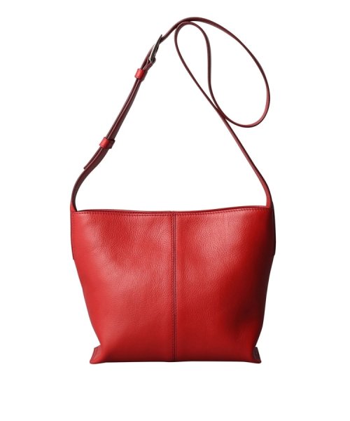 【フォルトゥーナ】レザーショルダーバッグ S 本革 ミニバッグ 革の裁断面 斜め掛けはもちろん