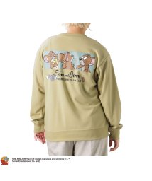 MAC HOUSE(women)(マックハウス（レディース）)/[大きいサイズ] Tom and Jerry ポンチ素材 クルートレーナー クイーンサイズ 2485－0781/ライトグリーン