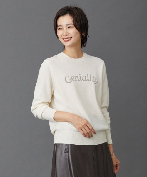 J.PRESS LADIES（LARGE SIZE）(J．プレス　レディス（大きいサイズ）)/【洗える】CASHMERE BLEND ロゴ ニット/ホワイト系