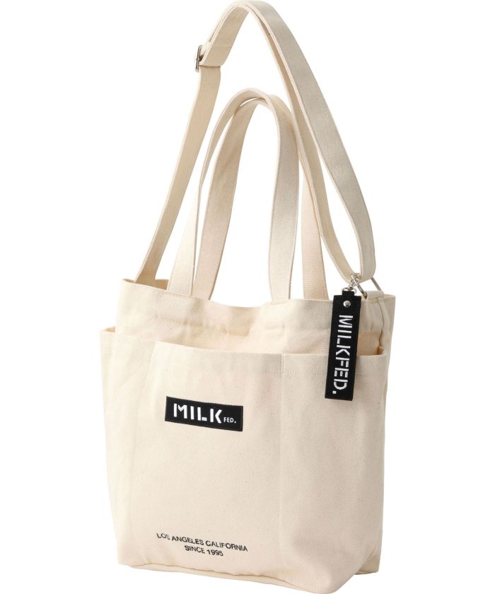 BAR AND UNDER LOGO BIG CANVAS BAG(505006905) | MILKFED(MILKFED