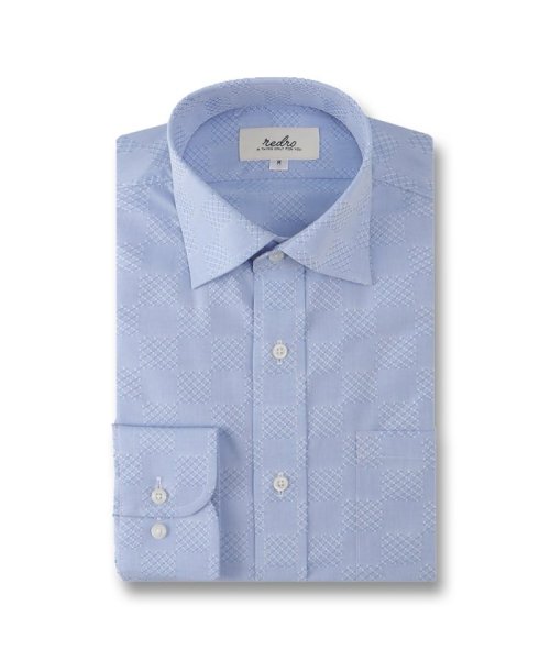 TAKA-Q(タカキュー)/形態安定 スタンダードフィット ワイドカラー 長袖 シャツ メンズ ワイシャツ ビジネス yシャツ 速乾 ノーアイロン 形態安定/ブルー