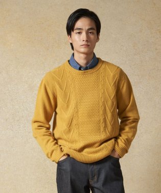 J.PRESS MENS/【Cash Lamb's Wool】ケーブルクルーネック ニット/505009079