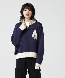 AVIREX/COLLEGE WAPPEN KINIT TOPS/ カレッジワッペンニットトップス/504906162