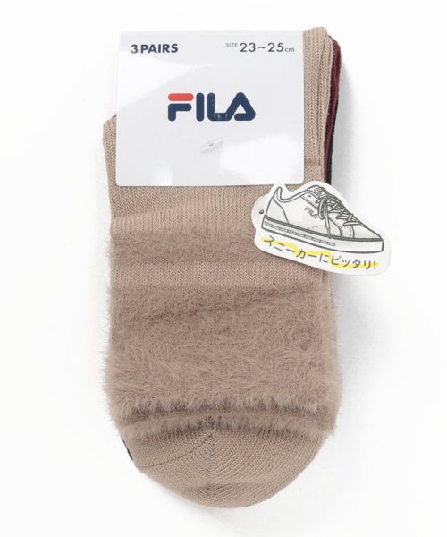 FILA socks Ladies(フィラ　ソックス　レディース)/シャギー クルーネックソックス 3足組 レディース/その他1