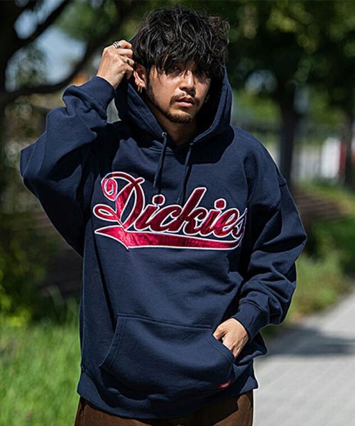 SB Select(エスビーセレクト)/Dickies カレッジロゴ裏毛プルパーカー フーディー/ネイビー