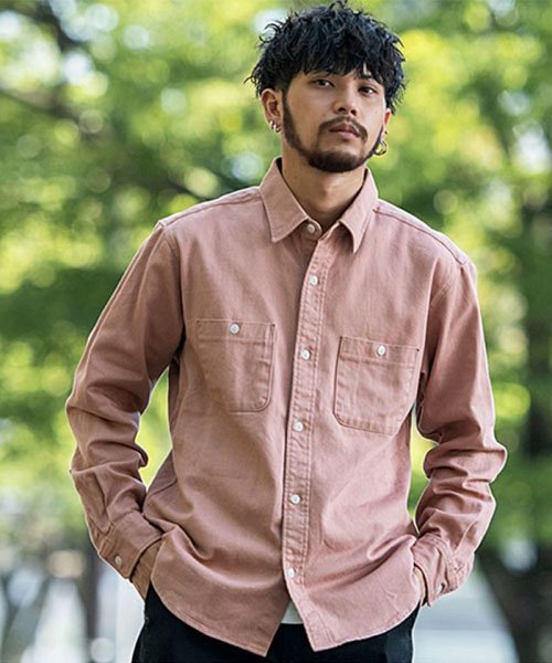 SB Select(エスビーセレクト)/SB select 国産ワークシャツ 襟付きシャツ/ピンク