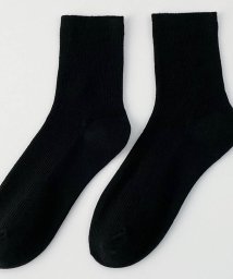 ARGO TOKYO(アルゴトウキョウ)/靴下 レディース カラバリリブソックス　レディースソックス　選べるカラー9色　まとめ買い　コットン100　ソックス/ブラック
