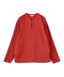 MACPHEE(MACPHEE)/クリンクルサテン キーネックブラウス/35レッド