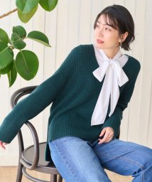 anyFAM(anyFAM)/【洗濯機可】ウールブレンドバルキーニット Vネック/グリーン