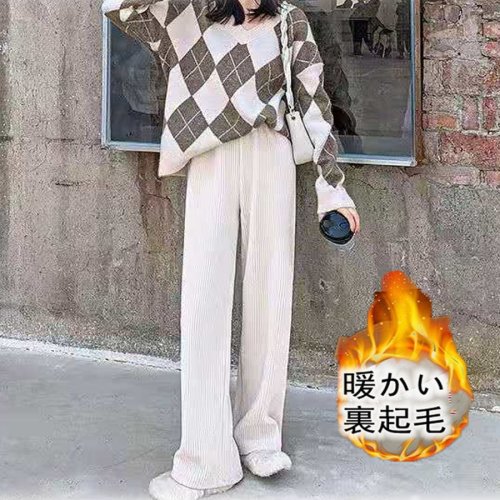 ワイドパンツ 裏起毛パンツ ジョガーパンツ レディース ストレート ウエストゴム パンツ ズボン ゆったり リラックスパンツ ショッピングゴー Shoppinggo Magaseek