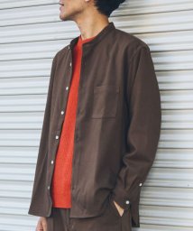 URBAN RESEARCH Sonny Label(アーバンリサーチサニーレーベル)/起毛バンドカラーシャツ/カーキ