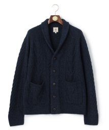 J.PRESS MENS(J．プレス　メンズ)/【Cash Lamb's Wool】ケーブルショール カーディガン/ネイビー系