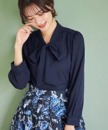 tocco closet(トッコクローゼット)/ボウタイりぼんブラウス/NAVY