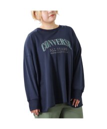 MAC HOUSE(women)(マックハウス（レディース）)/[大きいサイズ] CONVERSE コンバース 裾ランドスウェット クイーンサイズ 2485－0734/ネイビー